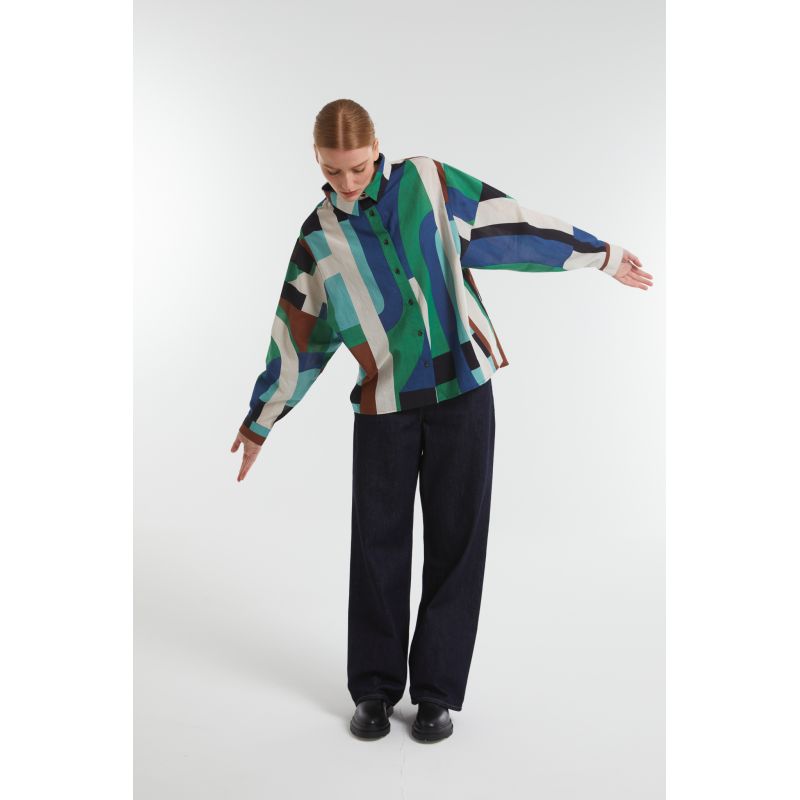 Chemise Rosalie Supersonic Bleu Vert