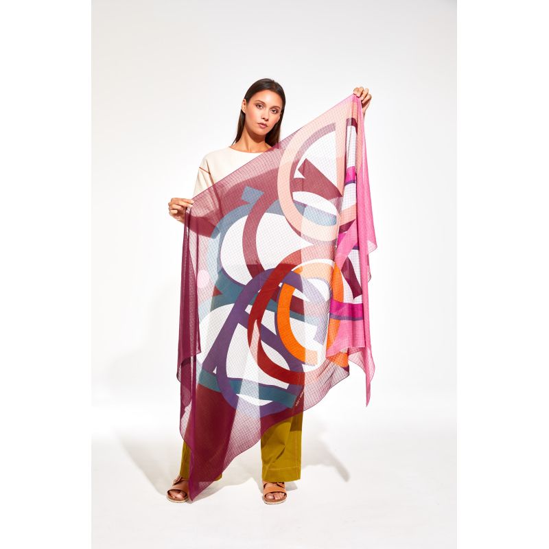 Foulard Icone Bordeaux Rose