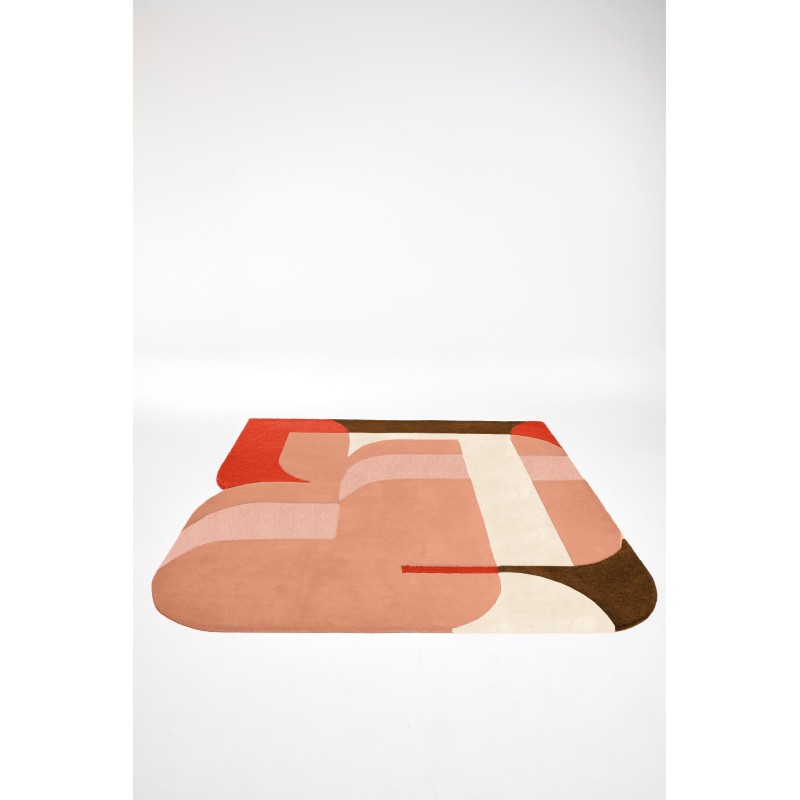 Grand Tapis Carré Calice Rose 180x180 | Mapoésie