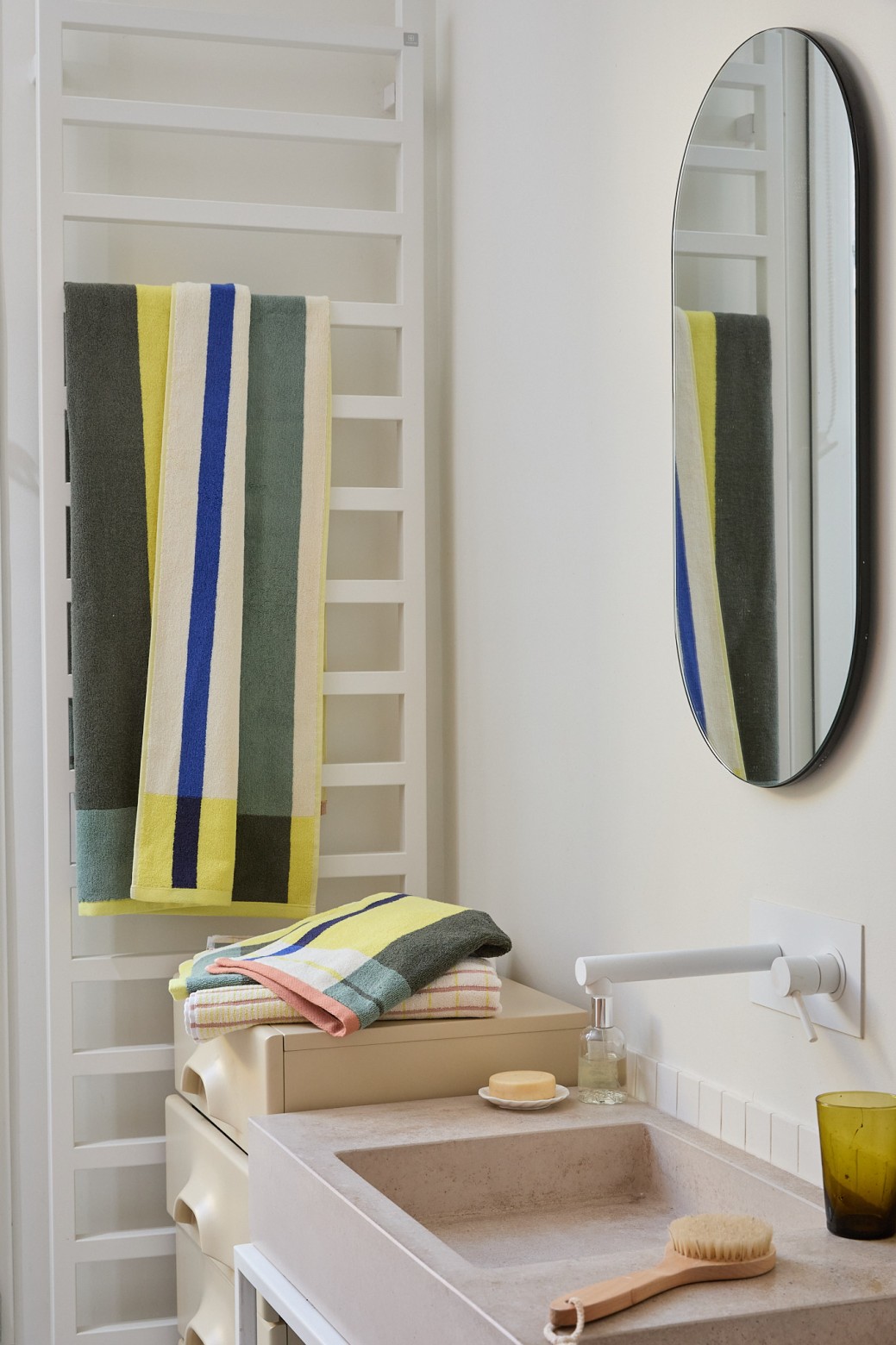 Serviette de bain Color Block jaune