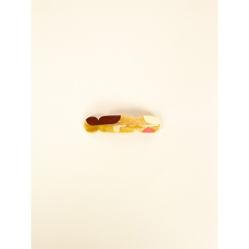 Barrette Nymphe en corne blonde et laque Bordeaux