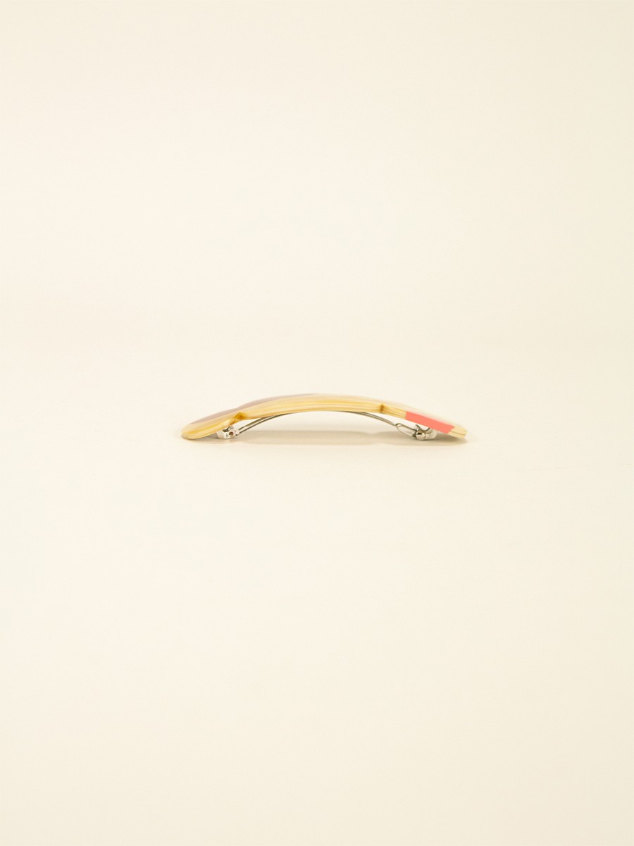 Barrette Nymphe en corne blonde et laque Bordeaux