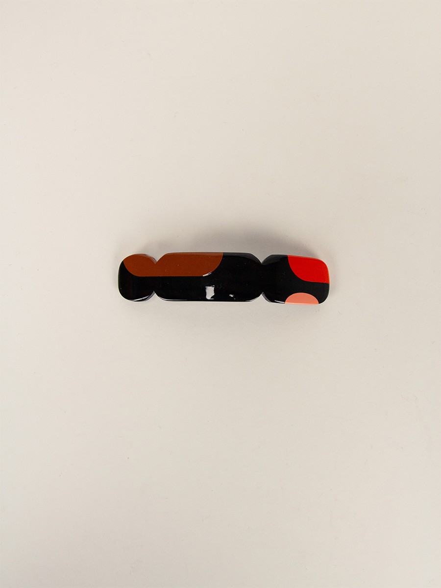Nymph hair clip in black horn and Ginger lacquer