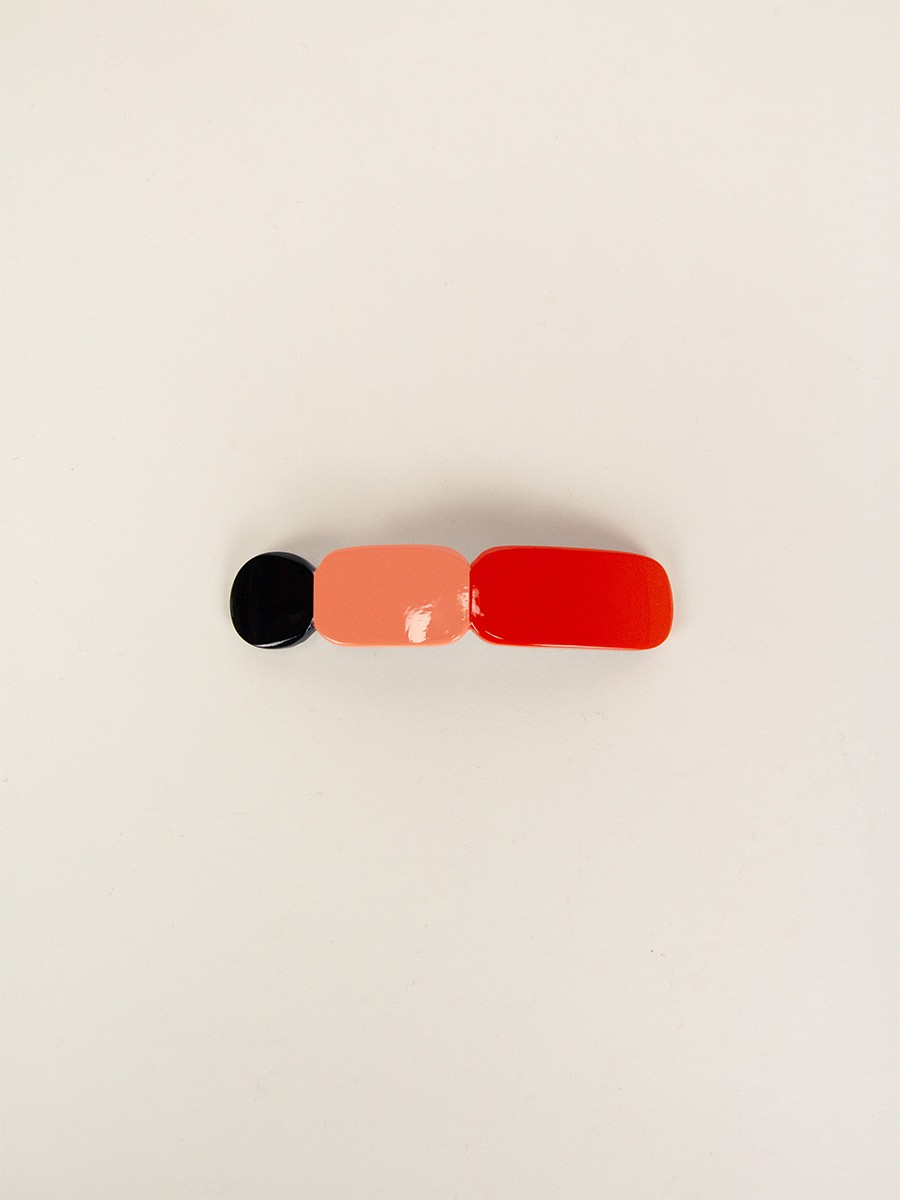 Totem hair clip in black horn and Ginger lacquer