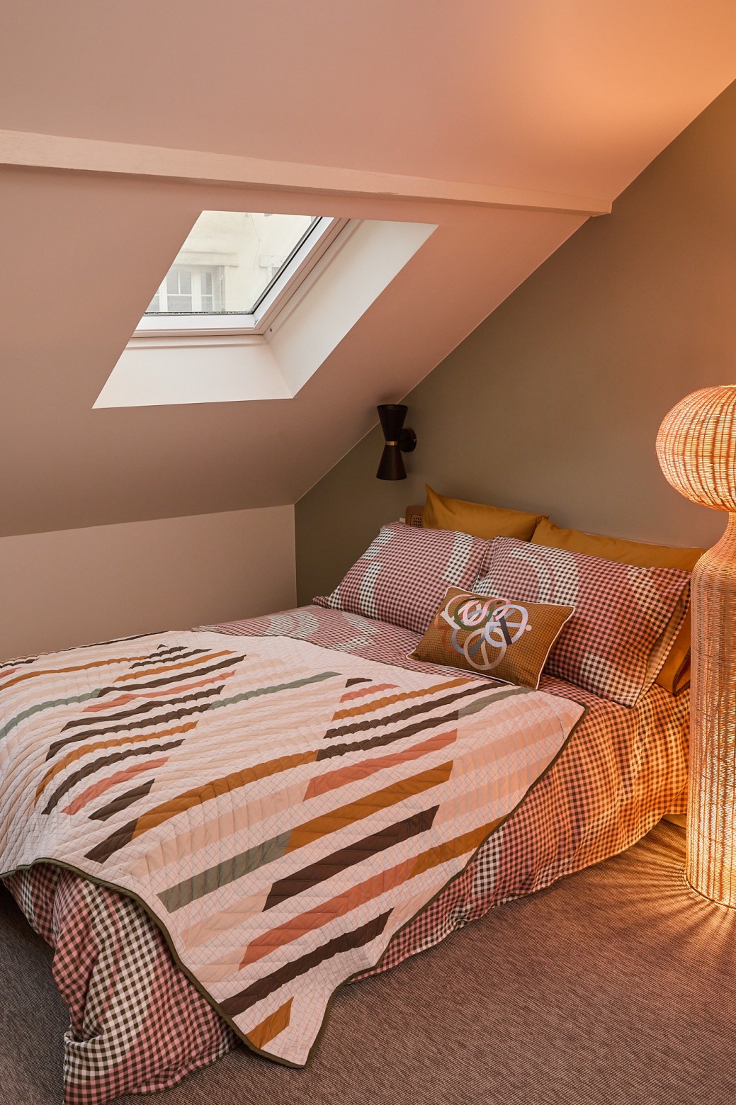 Housse de coussin Vichy Rose