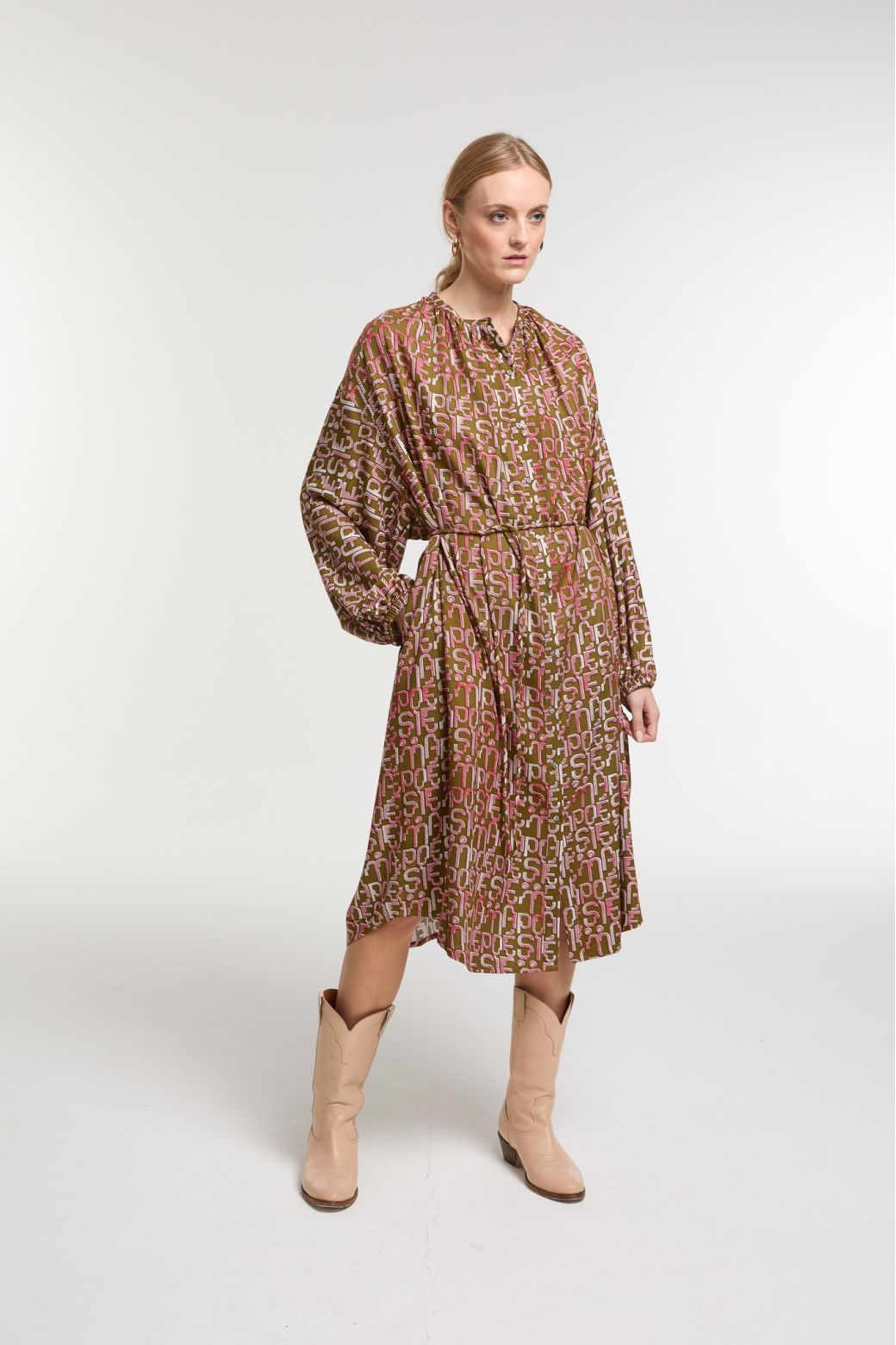 Robe Paradis Origine Kaki Rose
