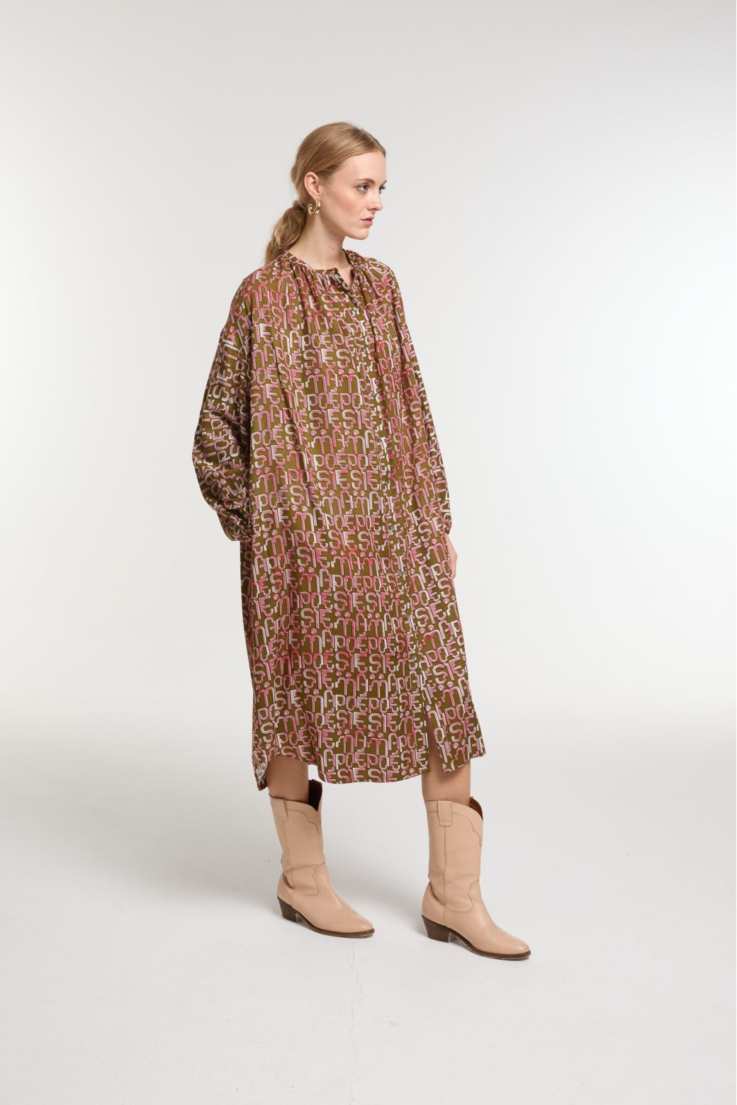 Robe Paradis Origine Kaki Rose