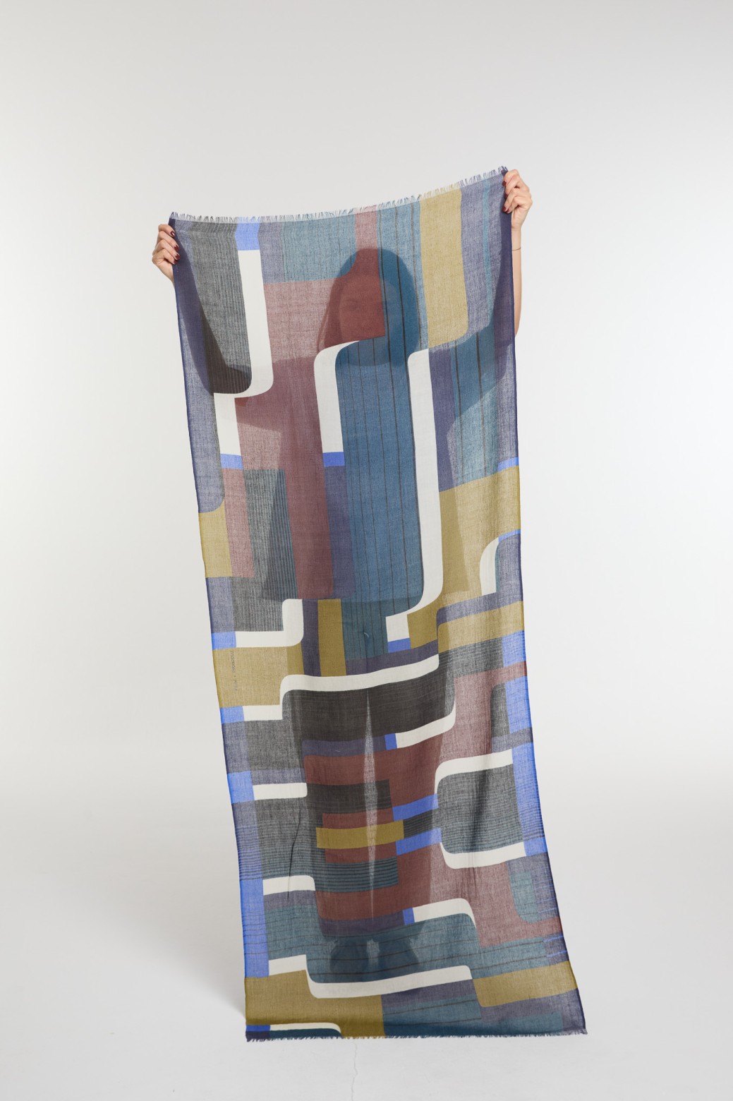 Foulard Petra Bleu Coupe Fluide | Mapoésie Paris
