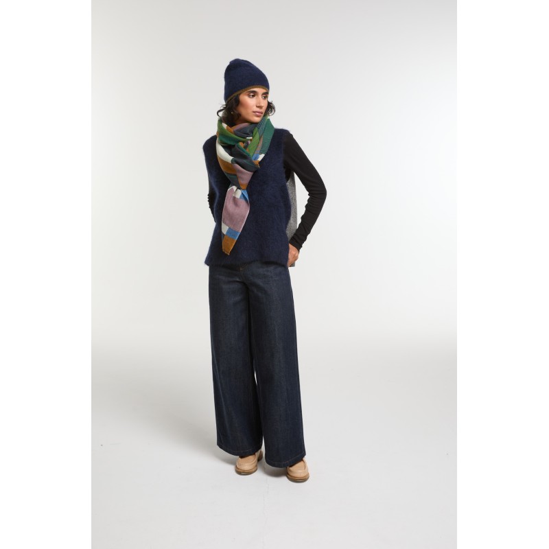 Foulard Petra Vert Imprimé Chic | Mapoésie Paris