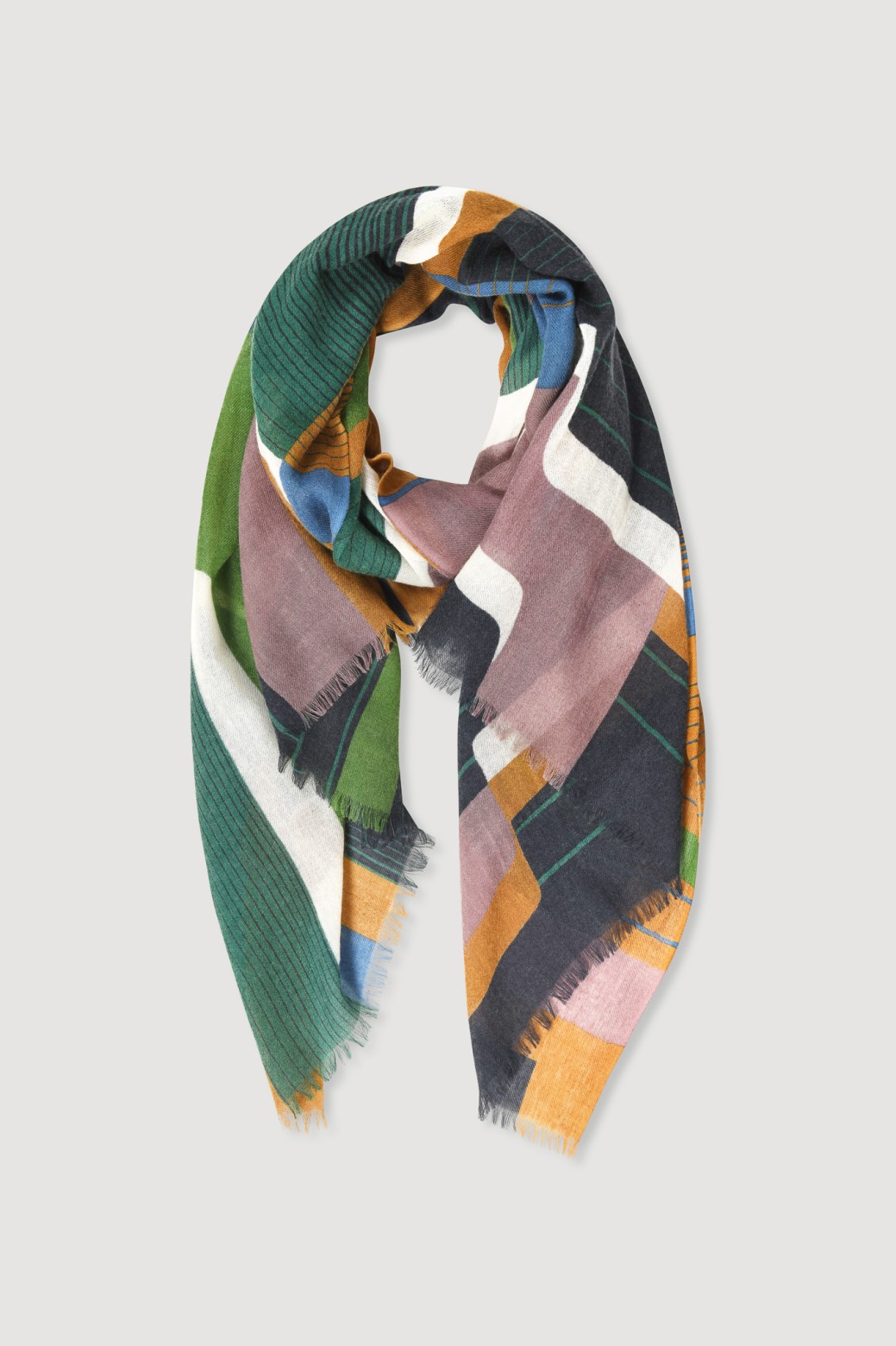 Foulard Petra Vert Imprimé Chic | Mapoésie Paris