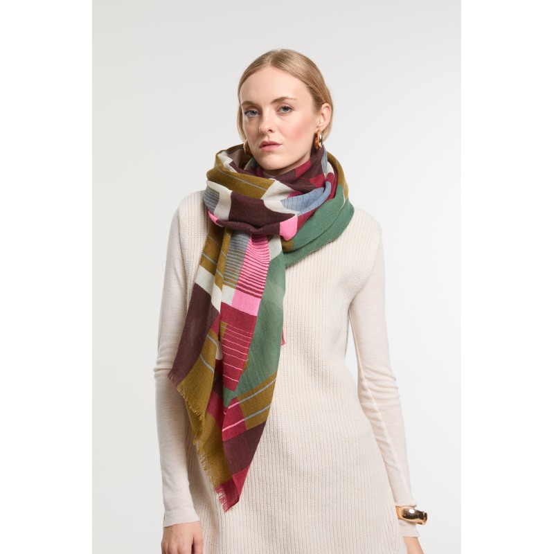 Foulard Petra Kaki Style Moderne | Mapoésie Paris