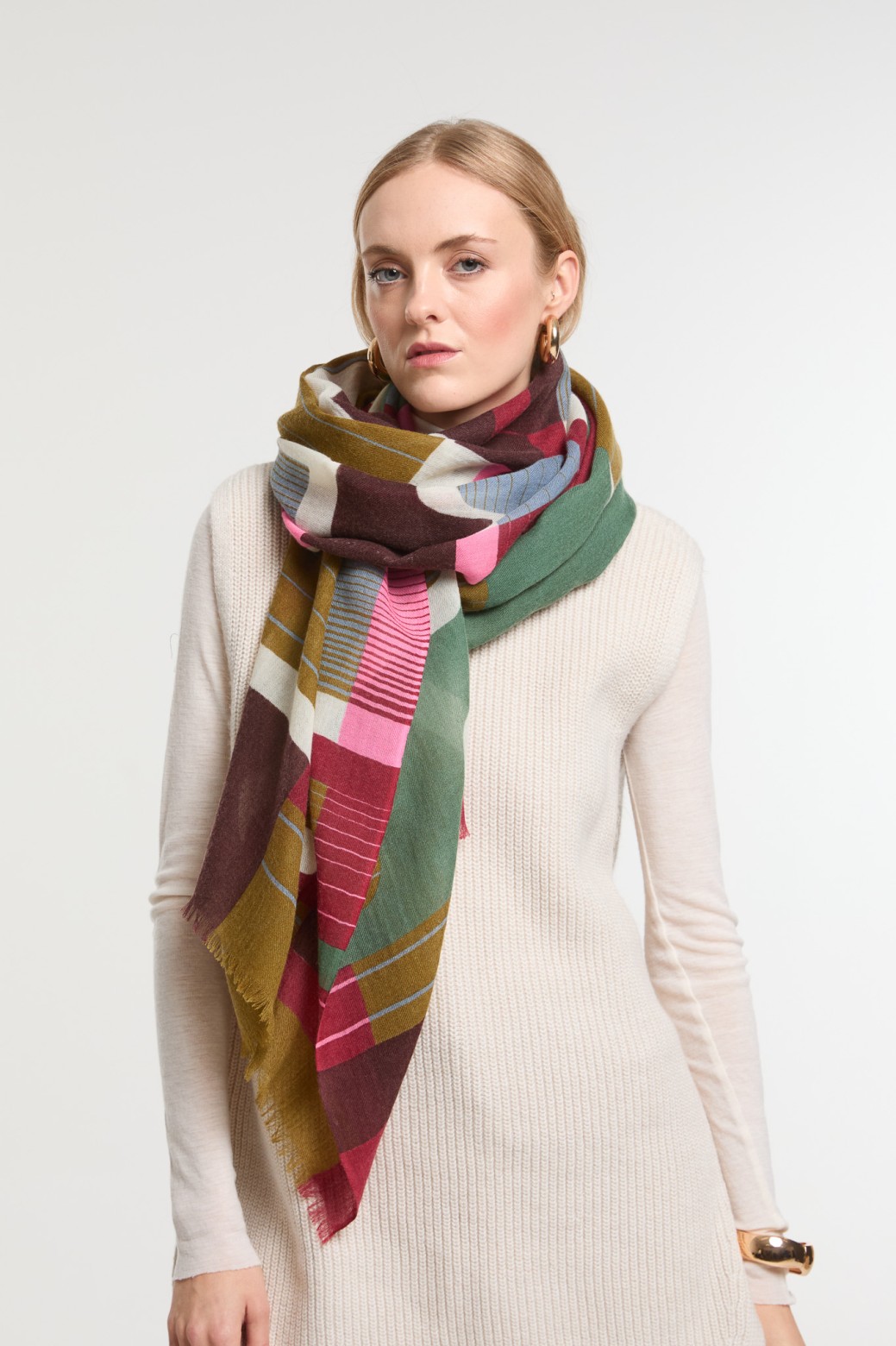 Foulard Petra Kaki Style Moderne | Mapoésie Paris