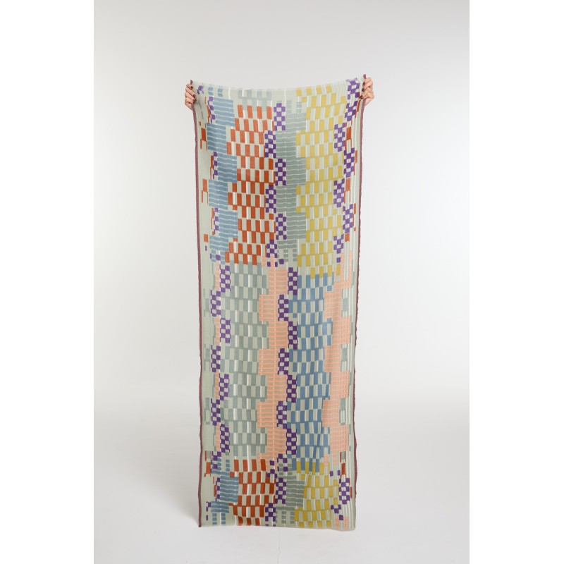 Foulard Saccade Pastel Lignes Fines | Mapoésie Paris