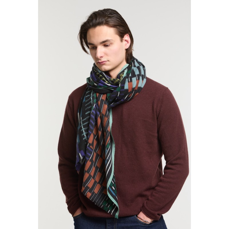 Foulard Saccade Noir Bleu Profond | Mapoésie Paris