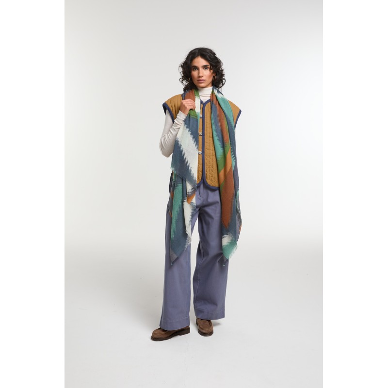Foulard Mouvance Vert Style Créateur | Mapoésie Paris