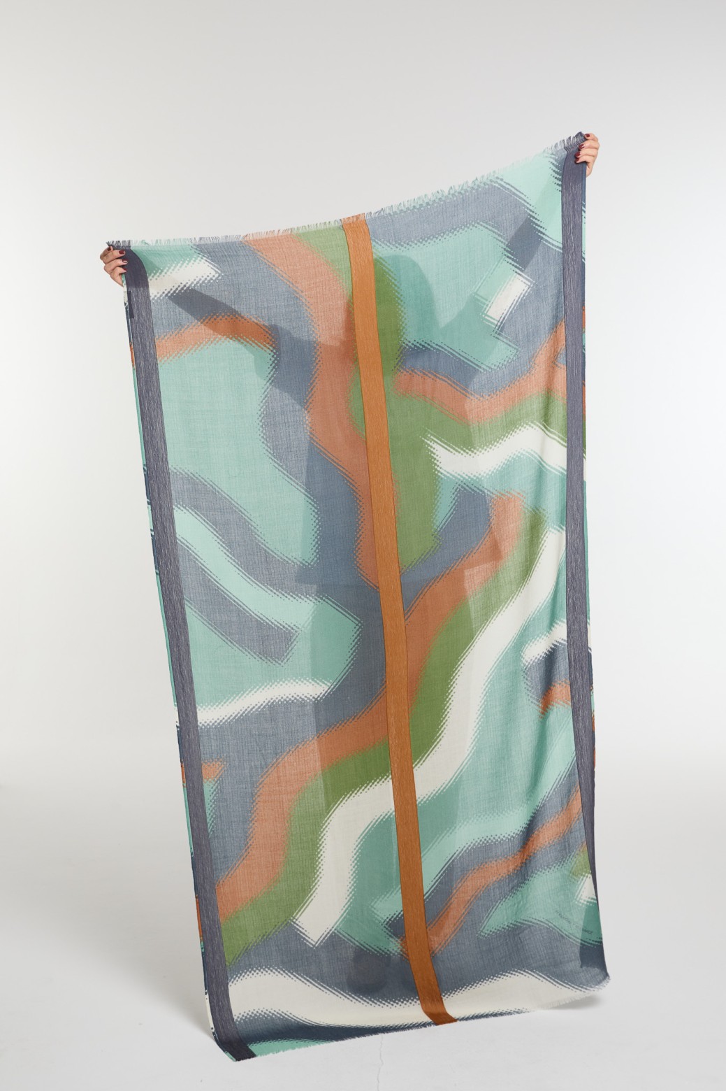 Foulard Mouvance Vert Style Créateur | Mapoésie Paris