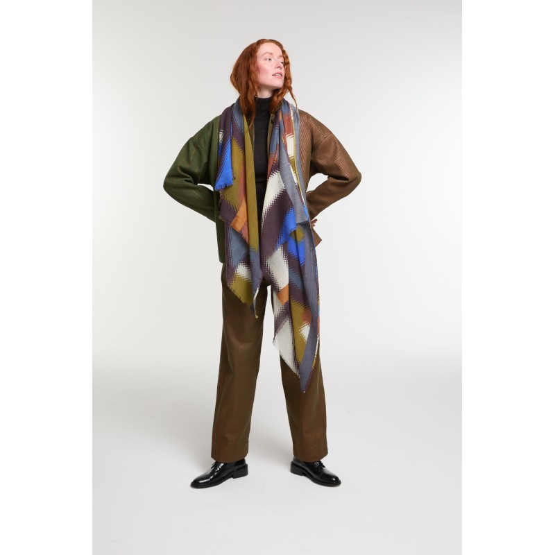 Foulard Mouvance Kaki Tons Naturels | Mapoésie Paris
