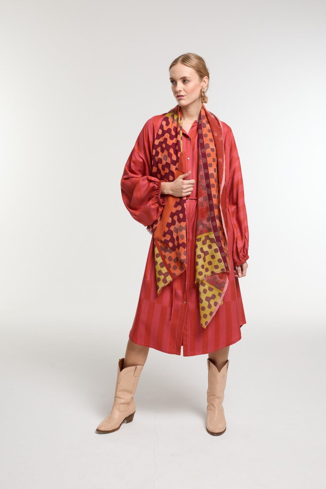 Foulard Variation Cinabre Éclat Arty | Mapoésie Paris