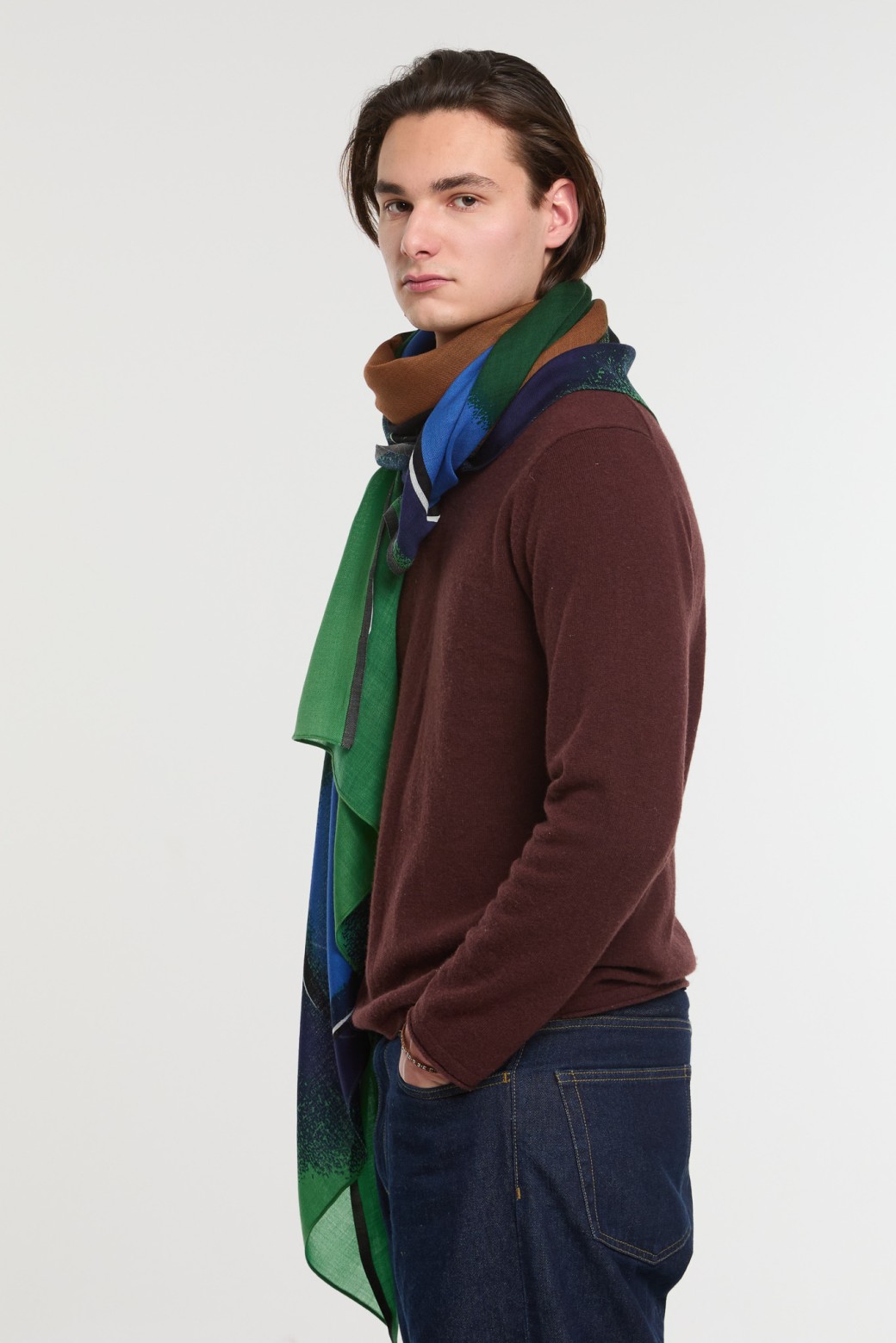 Foulard Aurae Vert Imprimé Arty | Mapoésie