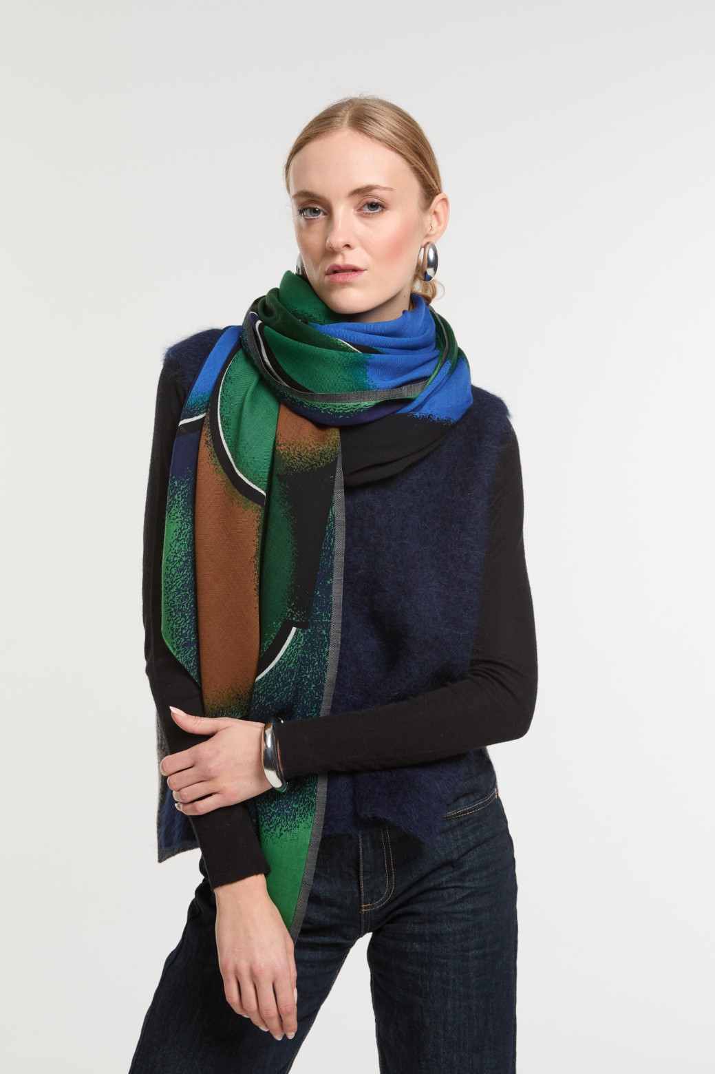 Foulard Aurae Vert Imprimé Arty | Mapoésie