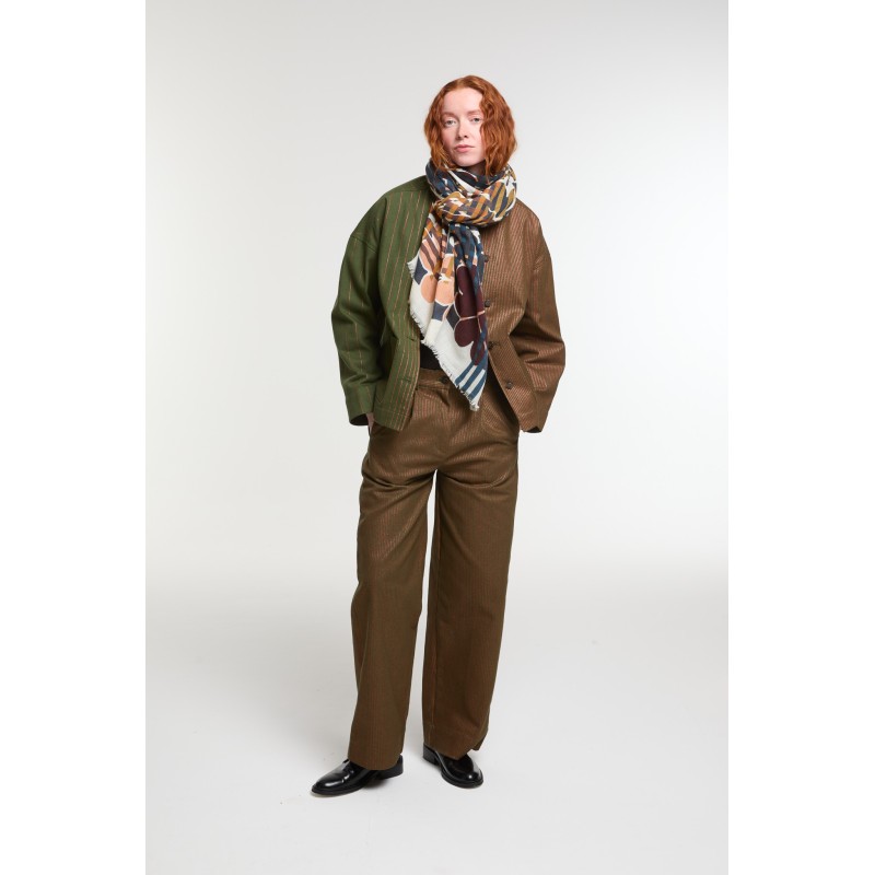 Foulard Fragrance Brun Chic Moderne | Mapoésie Paris