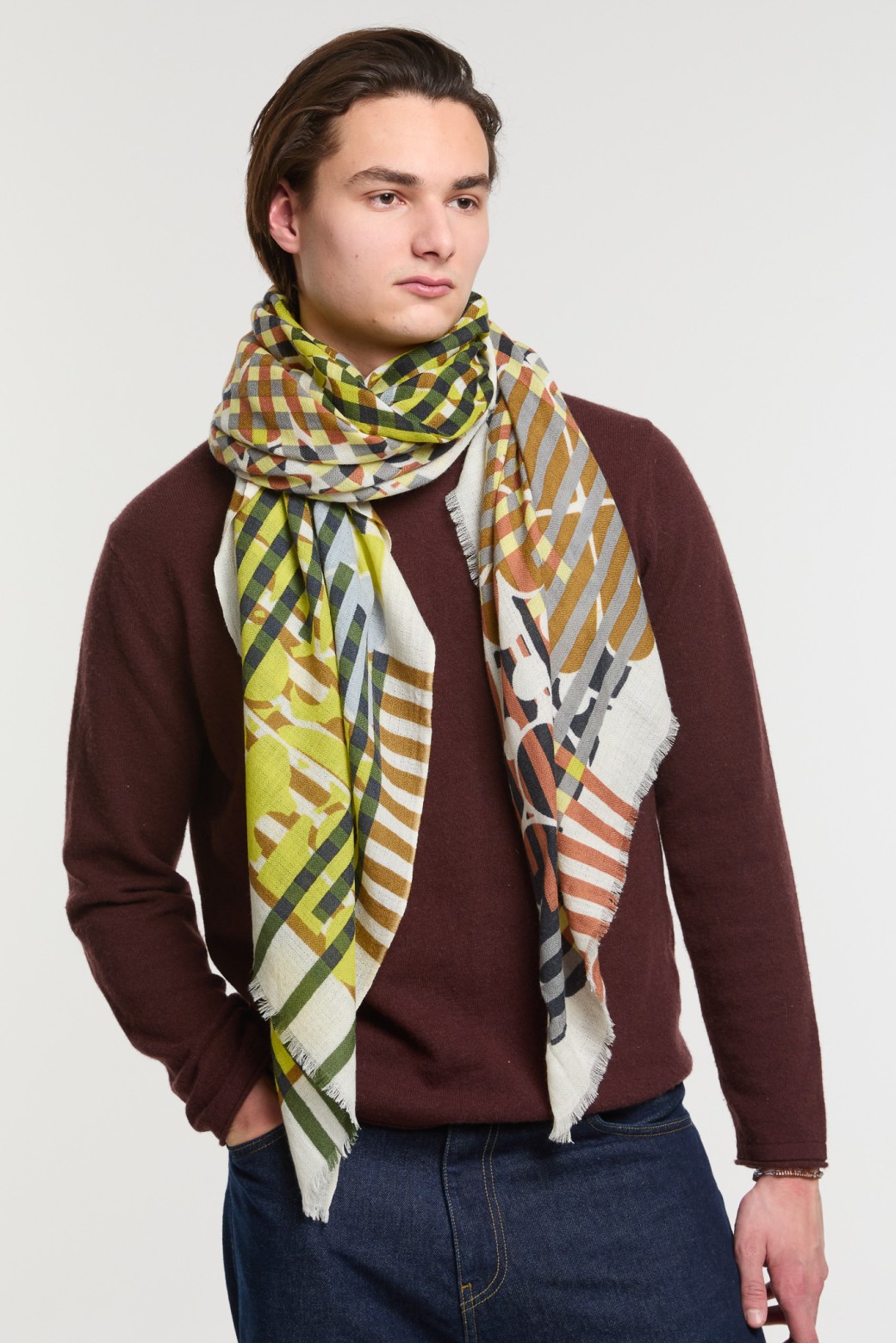 Foulard Fragrance Lime Motif Abstrait | Mapoésie Paris