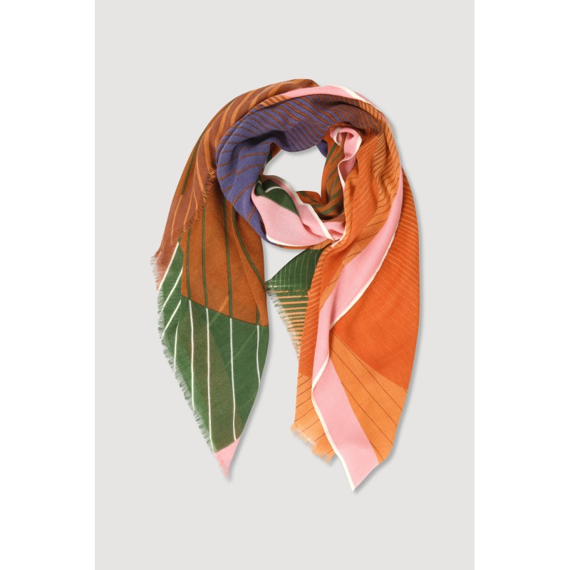Foulard Astre Orange Design Céleste | Mapoésie Paris