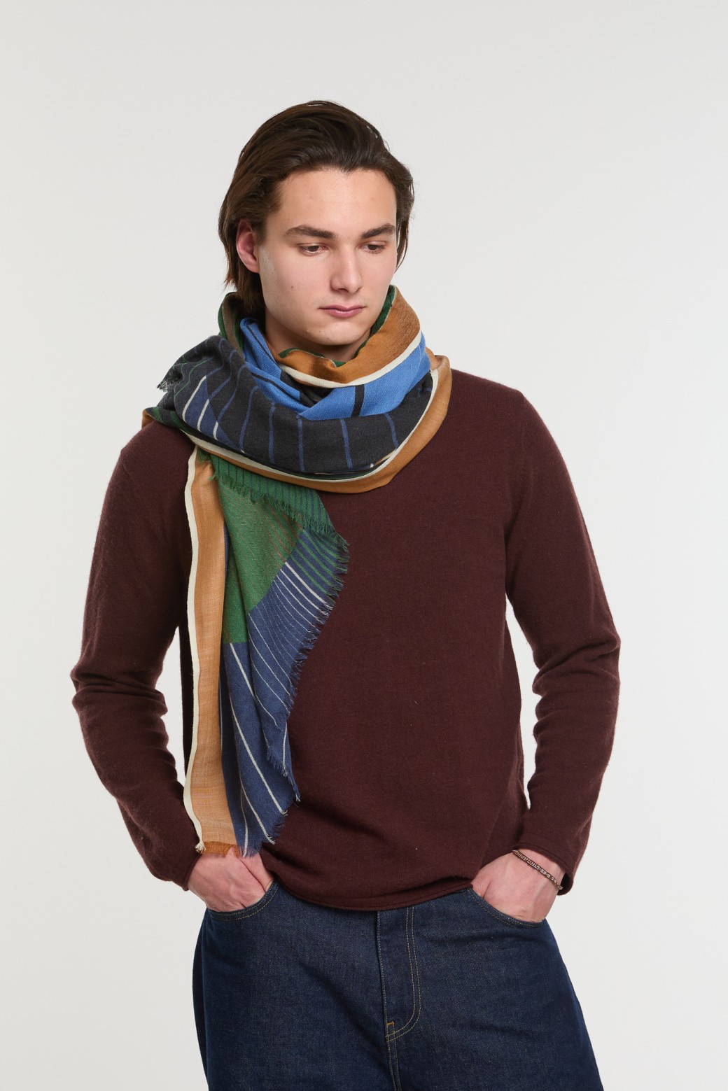 Foulard Astre Kaki Brun Tons Naturels | Mapoésie Paris