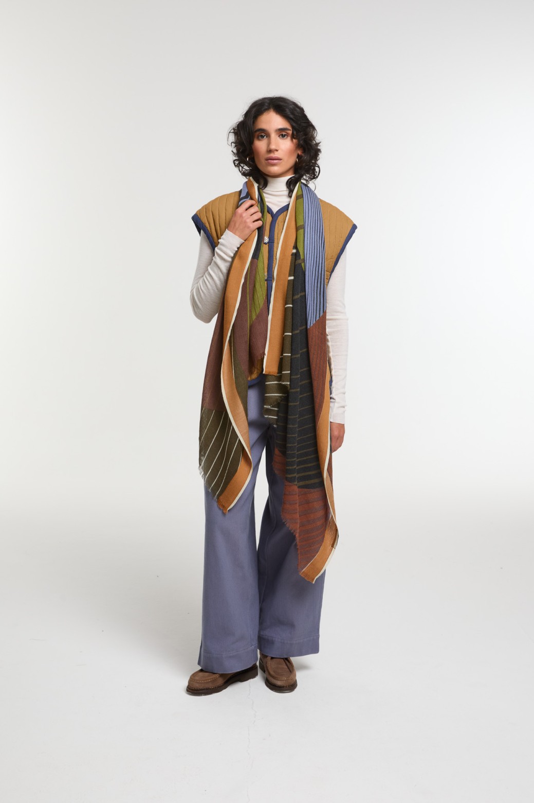 Foulard Astre Kaki Brun Tons Naturels | Mapoésie Paris