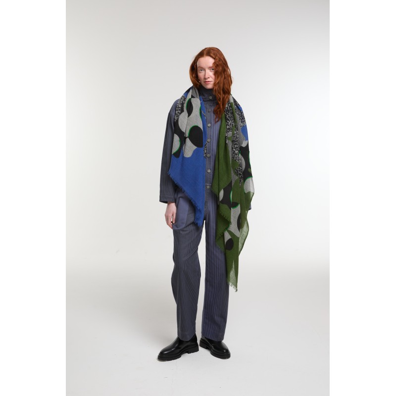 Foulard Éternel Vert Bleu Chic & Fluide | Mapoésie Paris