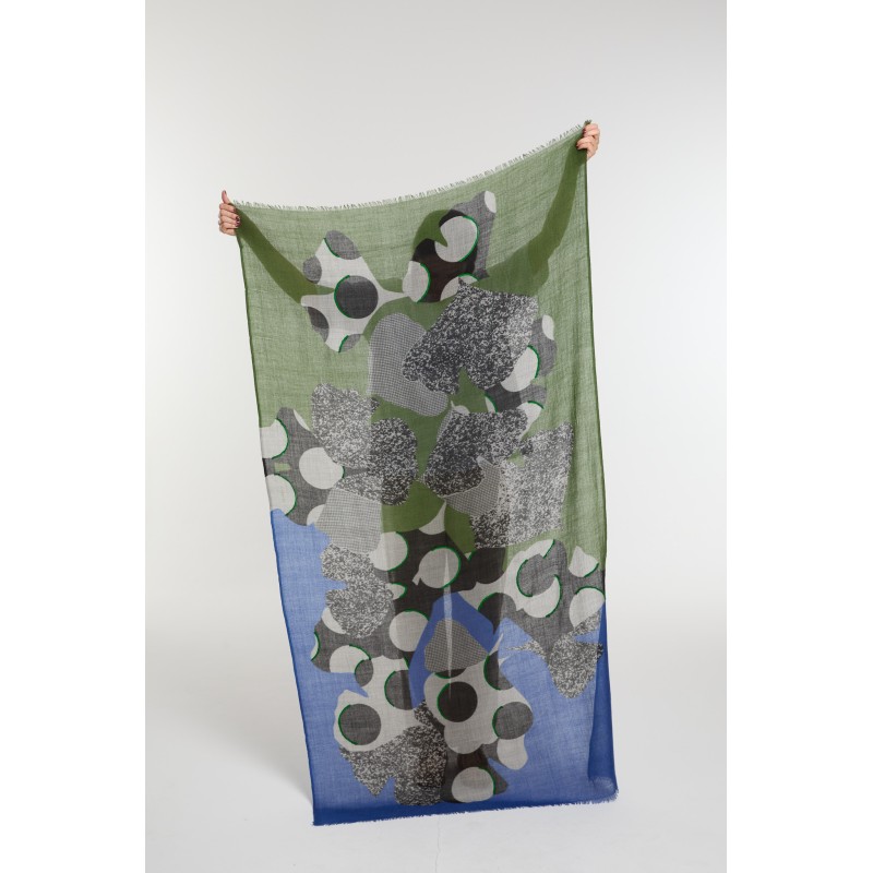 Foulard Éternel Vert Bleu Chic & Fluide | Mapoésie Paris