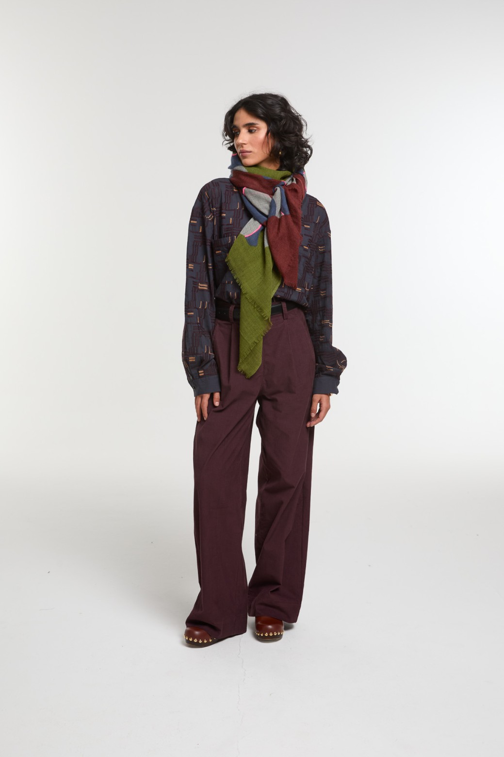 Foulard Éternel Kaki Rose Allure Arty | Mapoésie Paris