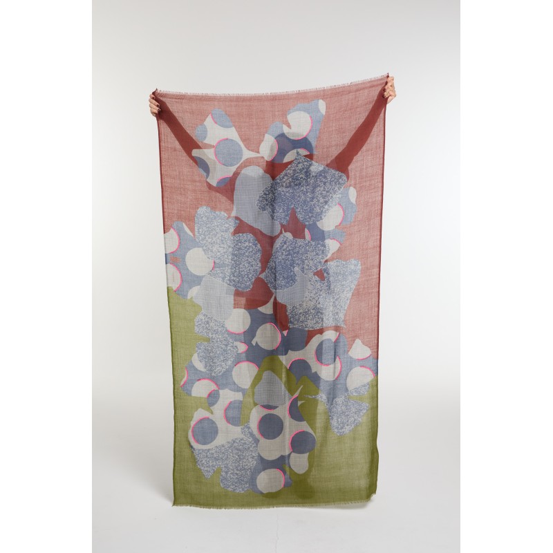 Foulard Éternel Kaki Rose Allure Arty | Mapoésie Paris
