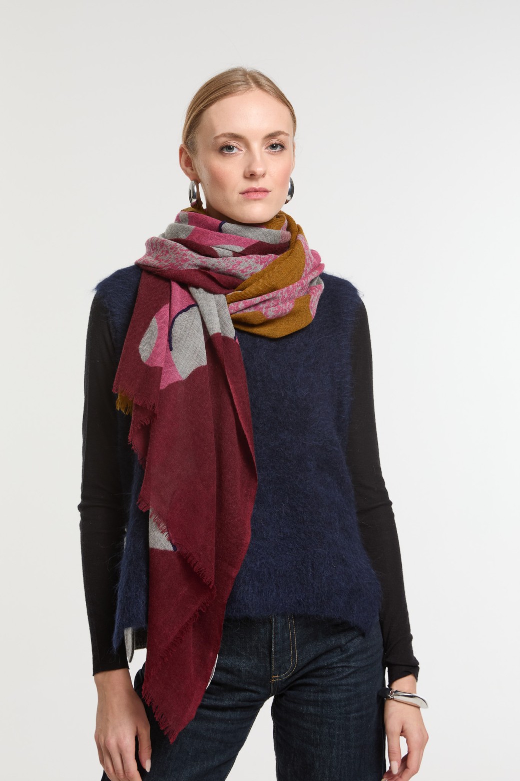 Foulard Éternel Bordeaux Kaki Haut de Gamme | Mapoésie