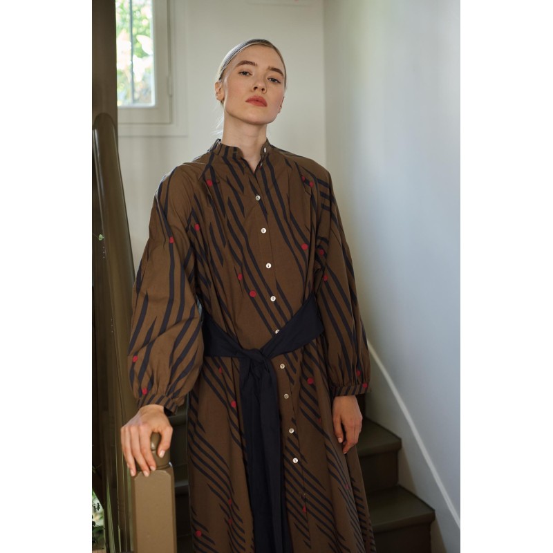 Robe Eulalie Moon Kaki Style Créateur | Mapoésie