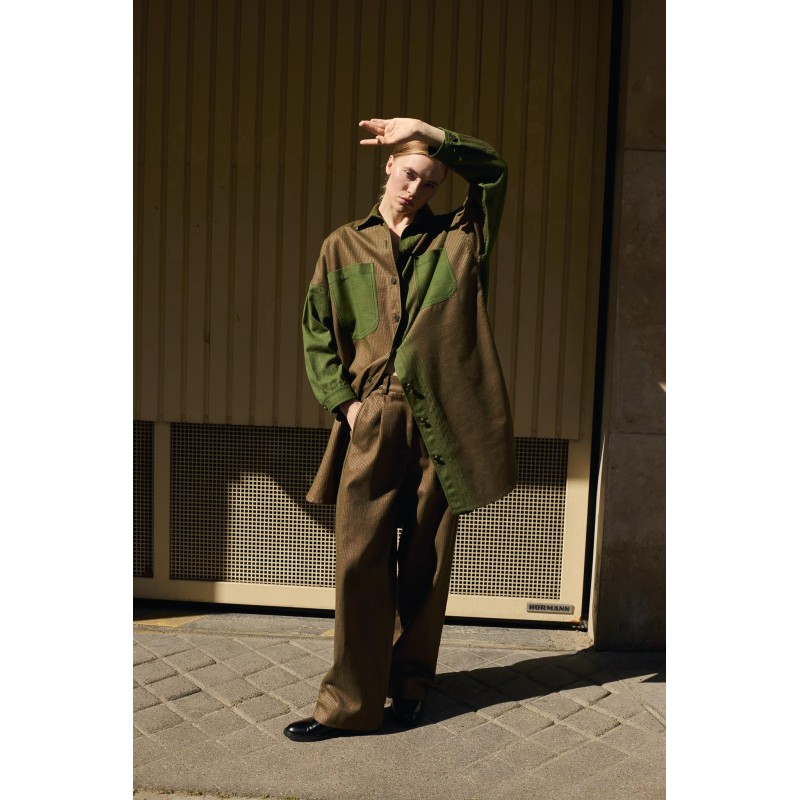 Robe Jack Cosmos Kaki Imprimé Créateur | Mapoésie Paris