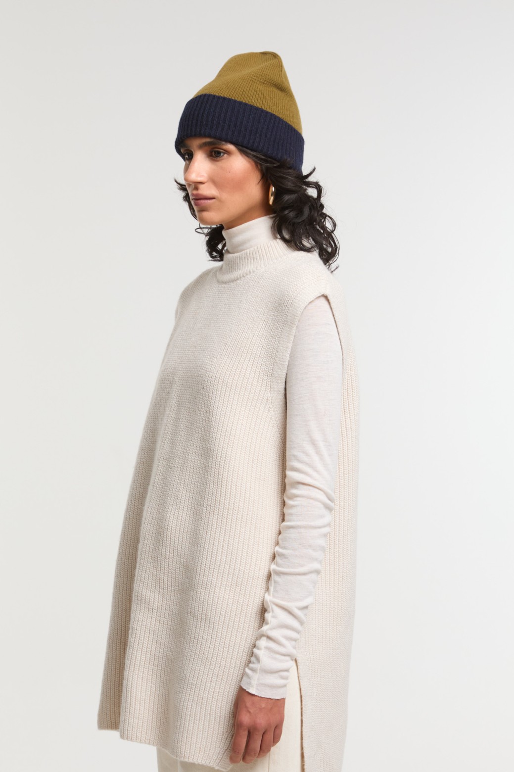 Bonnet en Maille Viggo Marine Kaki | Mapoésie Paris