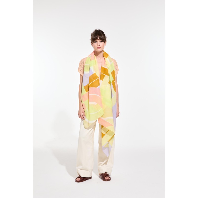 Foulard en coton Graphique Le Bal Jaune/Mapoésie