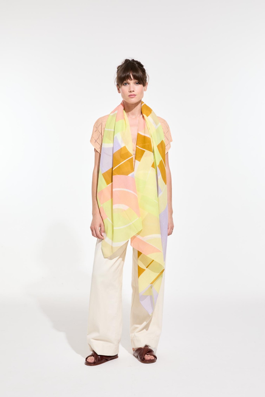 Foulard en coton Graphique Le Bal Jaune/Mapoésie