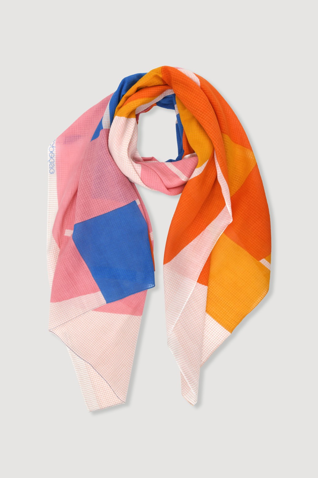 Foulard en coton Graphique Liane rose/Mapoésie