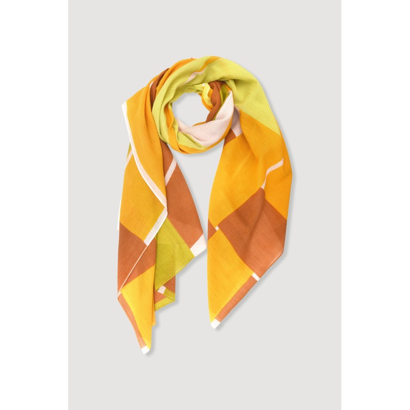 Foulard en coton Graphique Liane jaune/Mapoésie