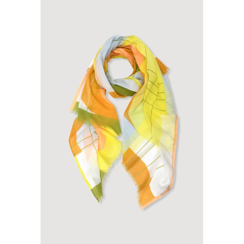 Foulard en coton Graphique Forma jaune/Mapoésie