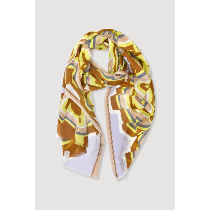 Foulard en coton Graphique Agate jaune/Mapoésie