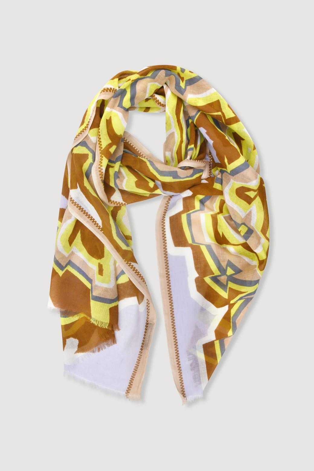 Foulard en coton Graphique Agate jaune/Mapoésie
