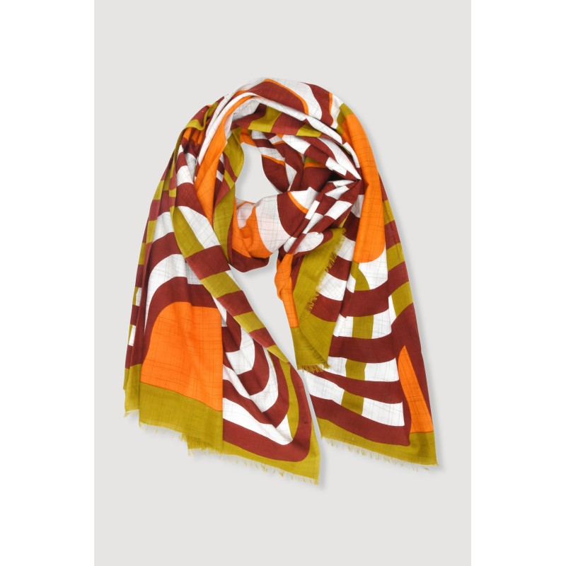 Foulard en coton Graphique Nebuleuse orange/Mapoésie