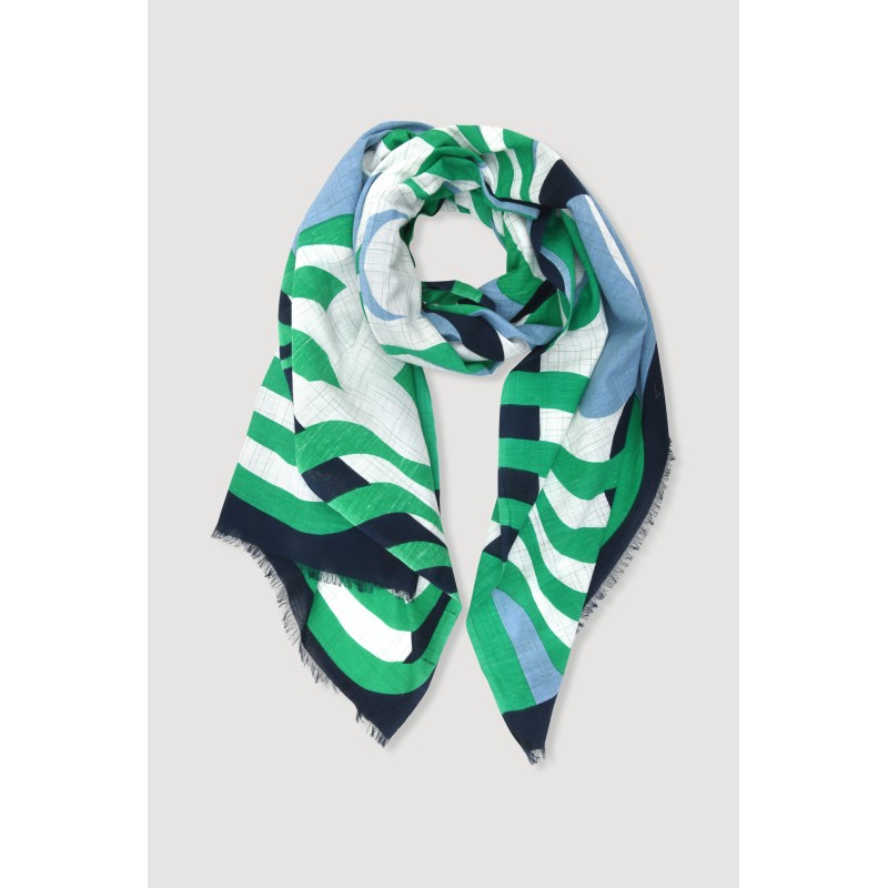 Foulard en coton Graphique Nebuleuse bleu/Mapoésie