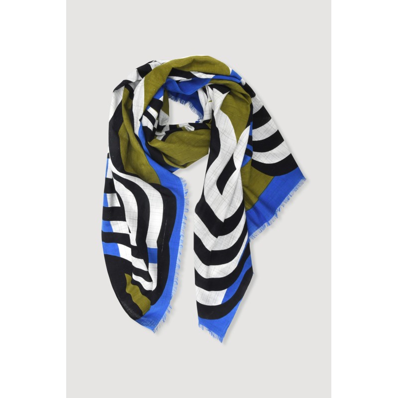 Foulard en coton Graphique Nebuleuse kaki/Mapoésie