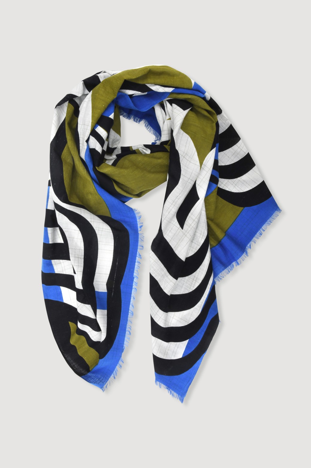Foulard en coton Graphique Nebuleuse kaki/Mapoésie