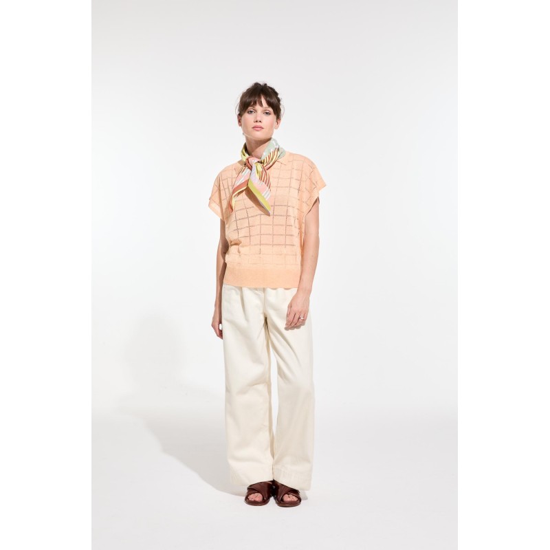 Graphic cotton scarf - Pastel Pollen/Mapoésie