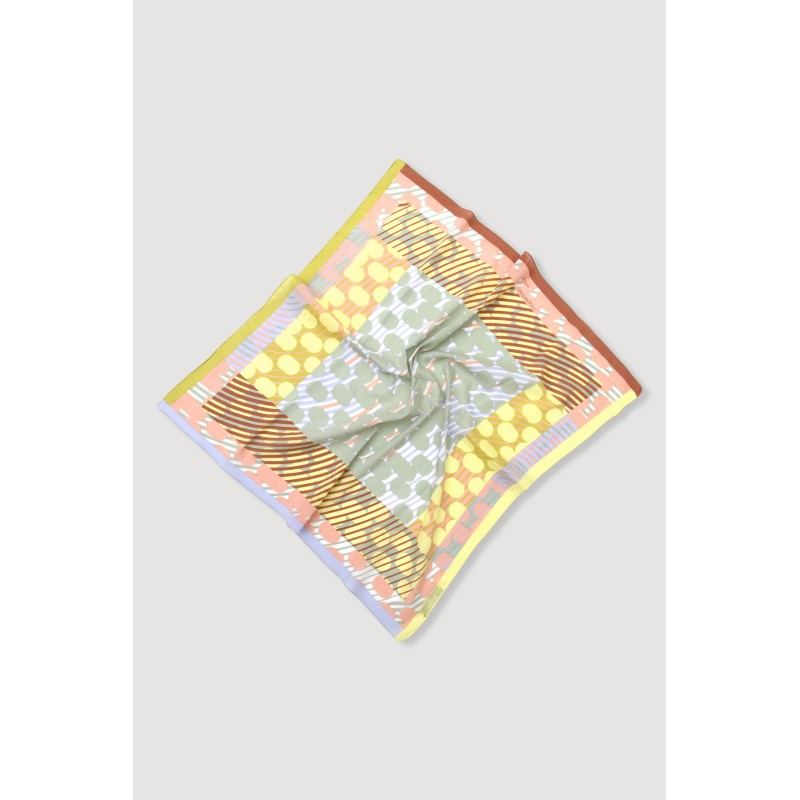 Carré en coton graphique Pollen pastel/Mapoésie